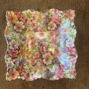 Floral Decorative Mini Dish - Pink, Yellow & Green